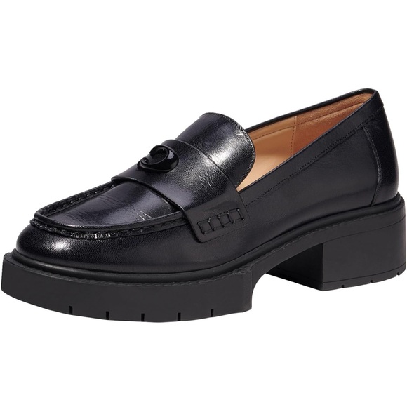Coach Black Leather Loafers - Picture 5 of 9